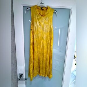 Egg yoke yellow soft pleats dress